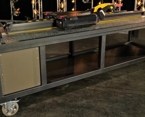 Lagerung der Fahrtrage und weiteres Equipment